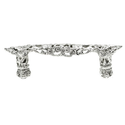 Juliane Grace 4 inches c.c. pull with Swarovski Clear & Aurore Boreale Crystals in Satin
