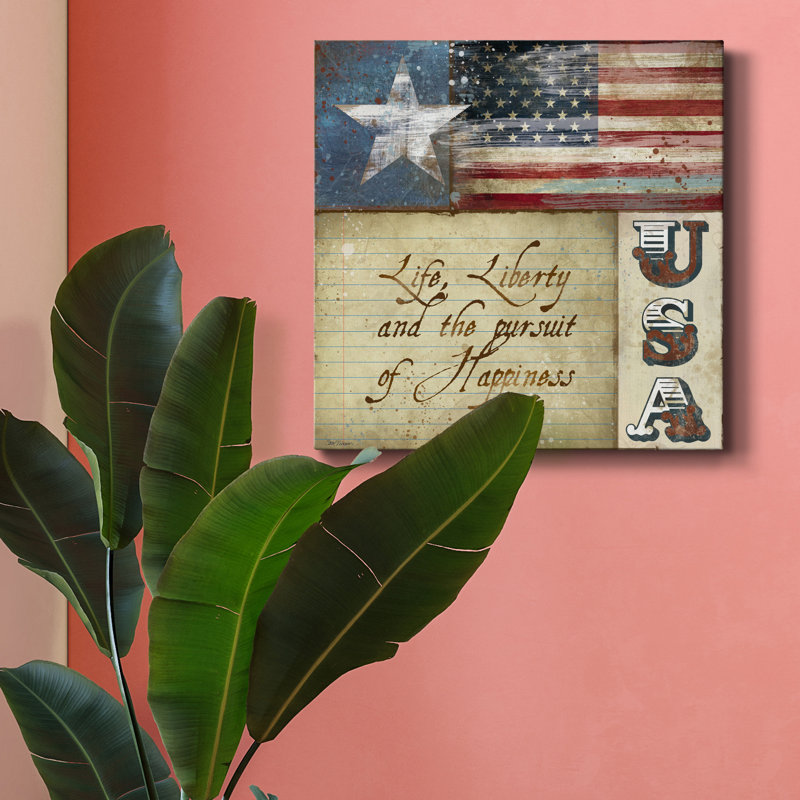 États-Unis - impression sur toile tendue, H 10 po x l 10 po x P 1,5 po