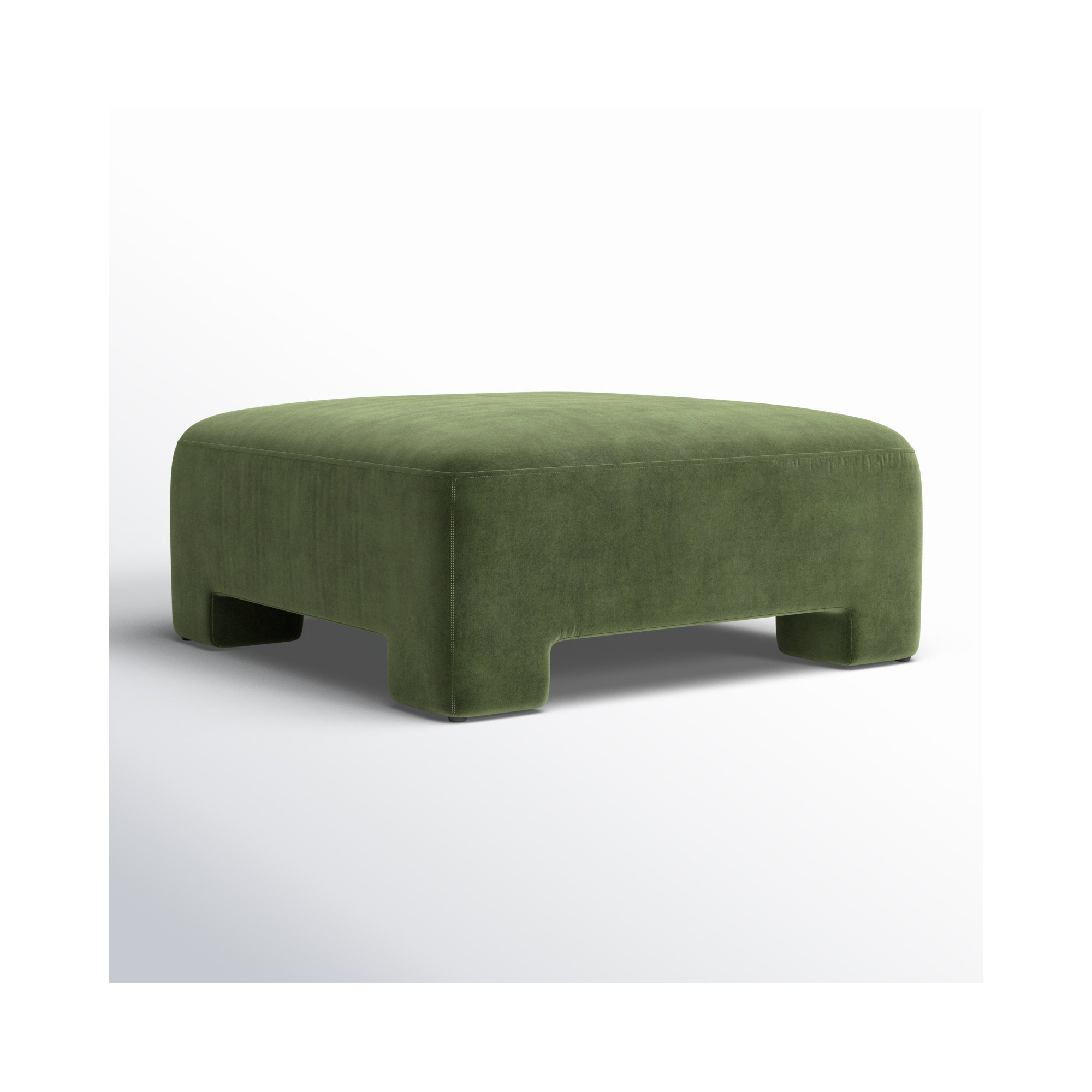Anya Oversized Upholstered Ottoman, Falkirk Military Green Velvet