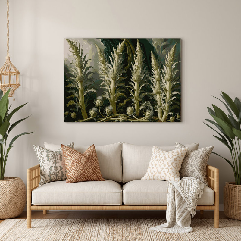 Art mural en métal légumes vert cardon, H 11 po x l 14 po