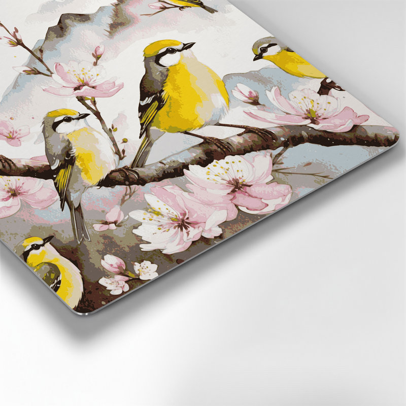 Oiseaux japonais, H 144 po x l 144 po x P 0,05 po