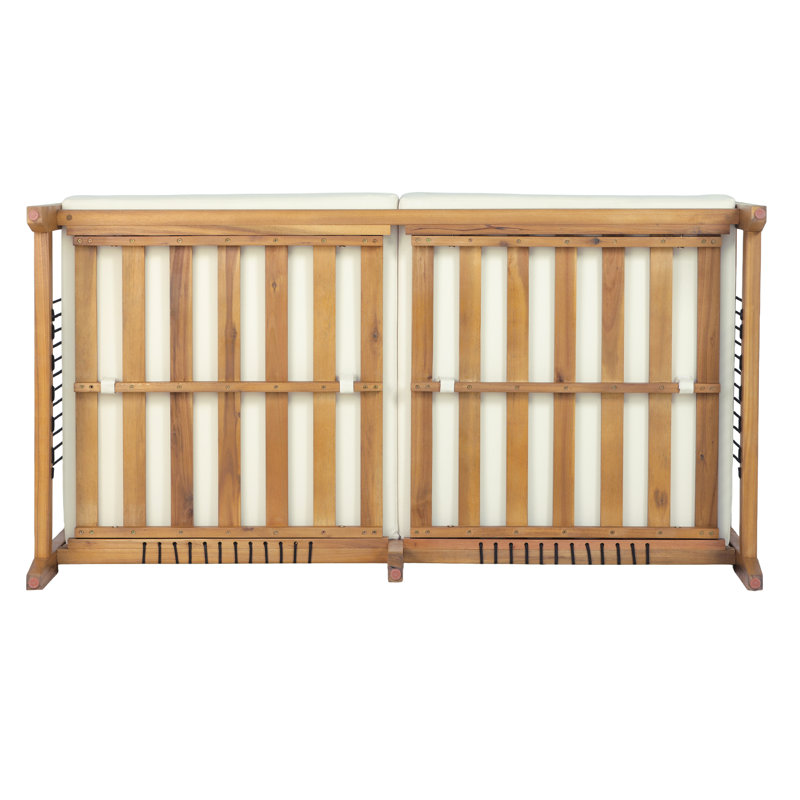 Causeuse de patio moderne en bois d'acacia avec coussins pour l'extérieur