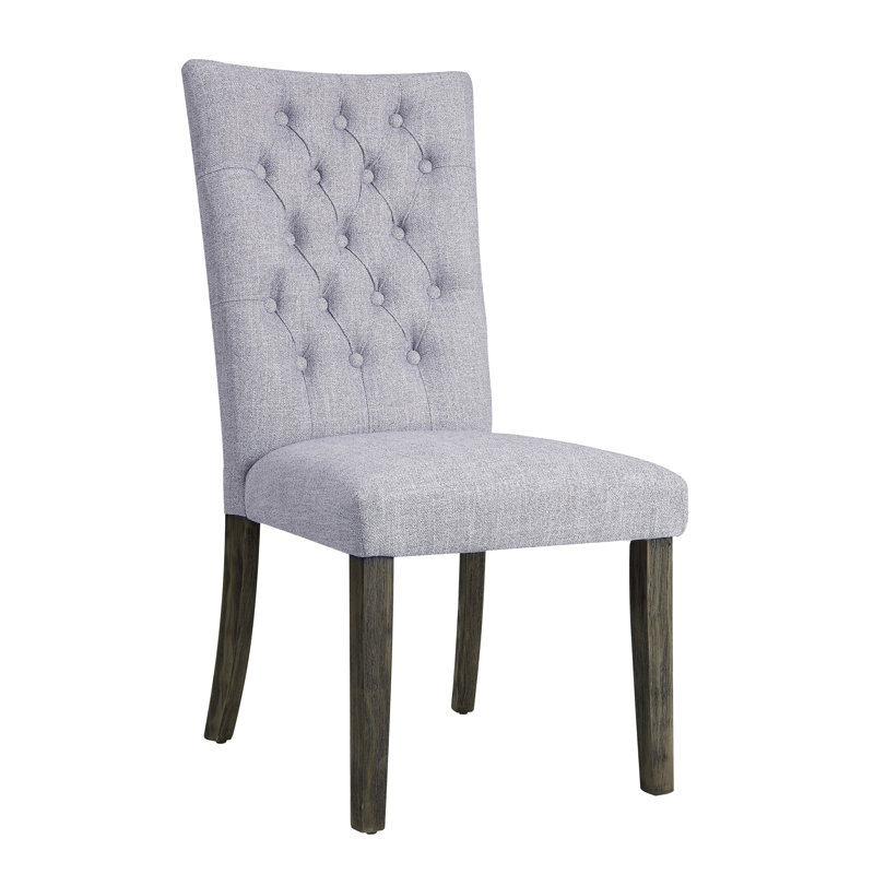 Ensemble de 2 chaises d'appoint Merel en lin gris et chêne gris