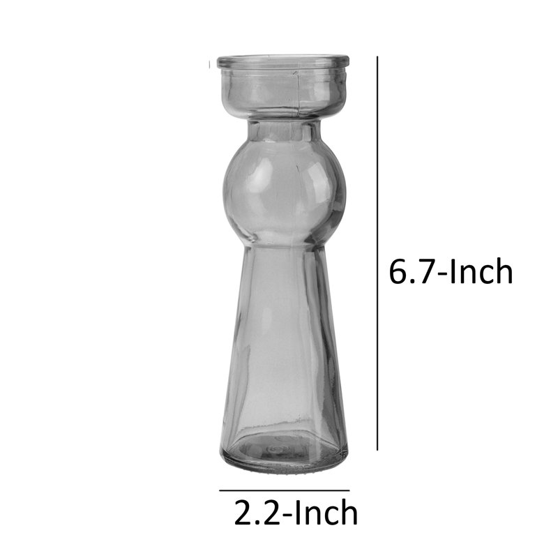 Petit porte-photophore en verre pilier