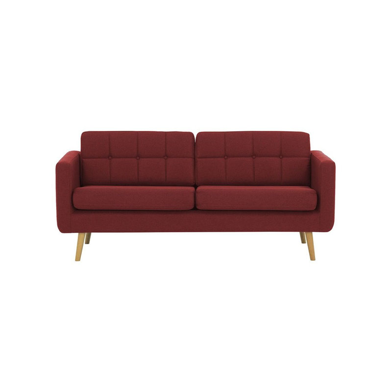 Schuster 3 Seater Upholstered Sofa, Red