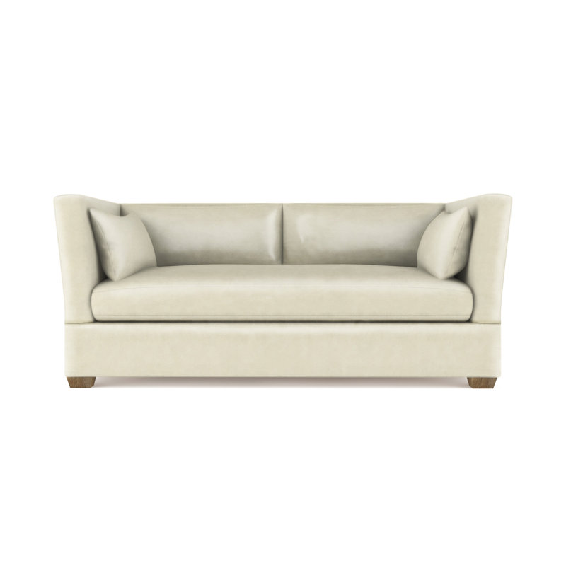 Rivington Flare Square Track-Arm Loveseat, Vintage Leather Blanc, Weathered, 31" H x 72" W x 37" D