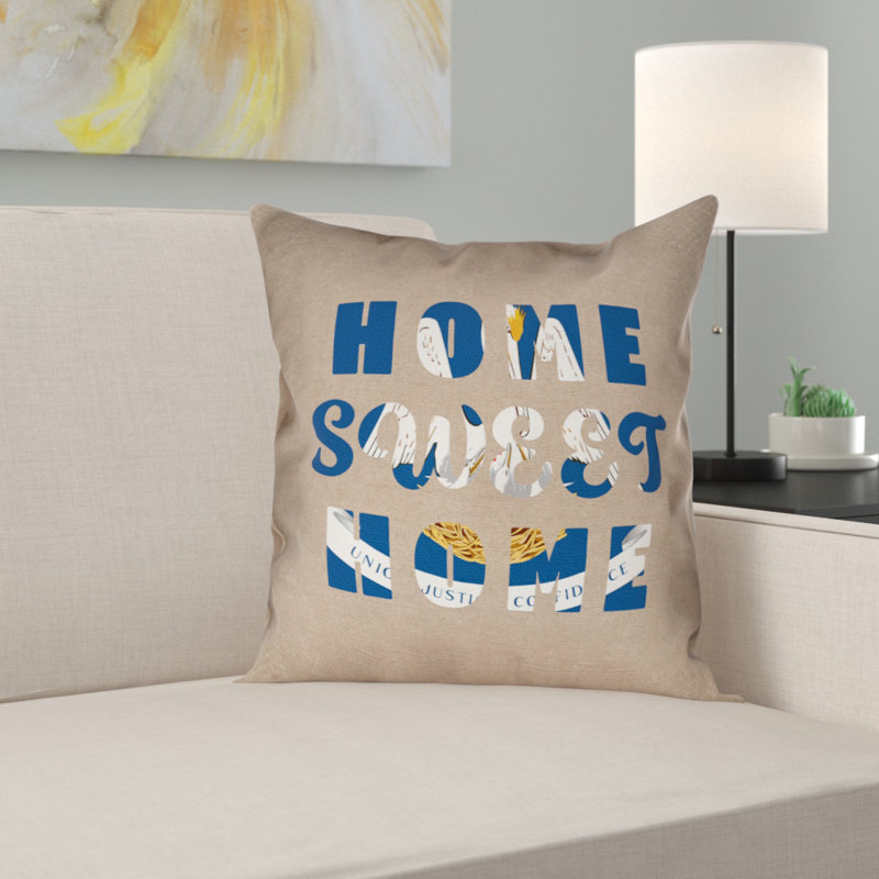 Coussin Katelyn Smith Home Sweet Home, 26 po x 26 po, Housse de coussin, Polyester filé/recto verso - utilisation intérie