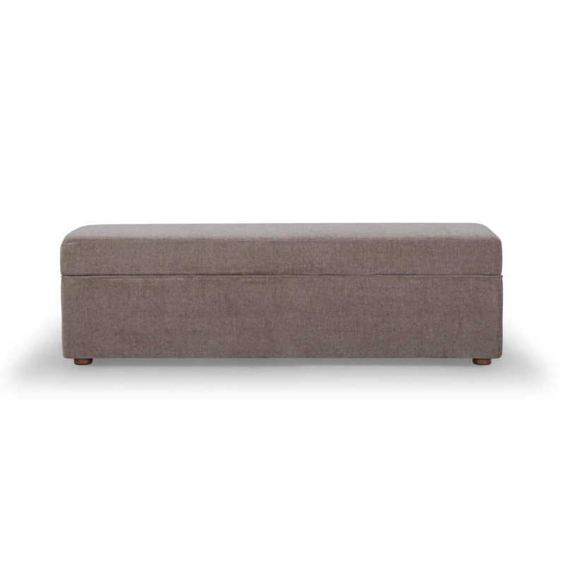 Mel Chenille Upholstered Storage Bench, Honeycomb Walnut Chenille
