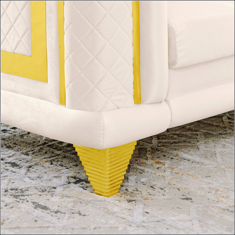 Causeuse en velours 69 pouces, Beige
