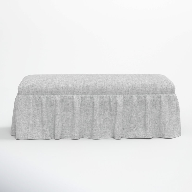 Nia Ruffle Dining Bench, Zuma Pumice Textured Linen