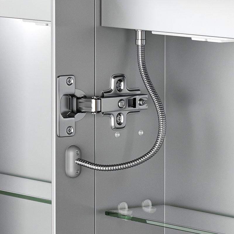 Armoire de salle de bain 96 x 40 pouces avec éclairage DEL et miroir, encastré ou mural, 3 températures de couleur, effet brume, luminosité réglable, étagères de rangement éclairées pour les médicaments, métal argenté