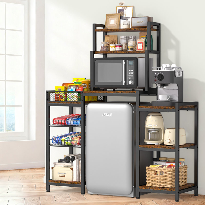 Ikkle Mini-réfrigérateur avec support pour micro-ondes Grande tablette de rangement avec mini-armoire de rangement