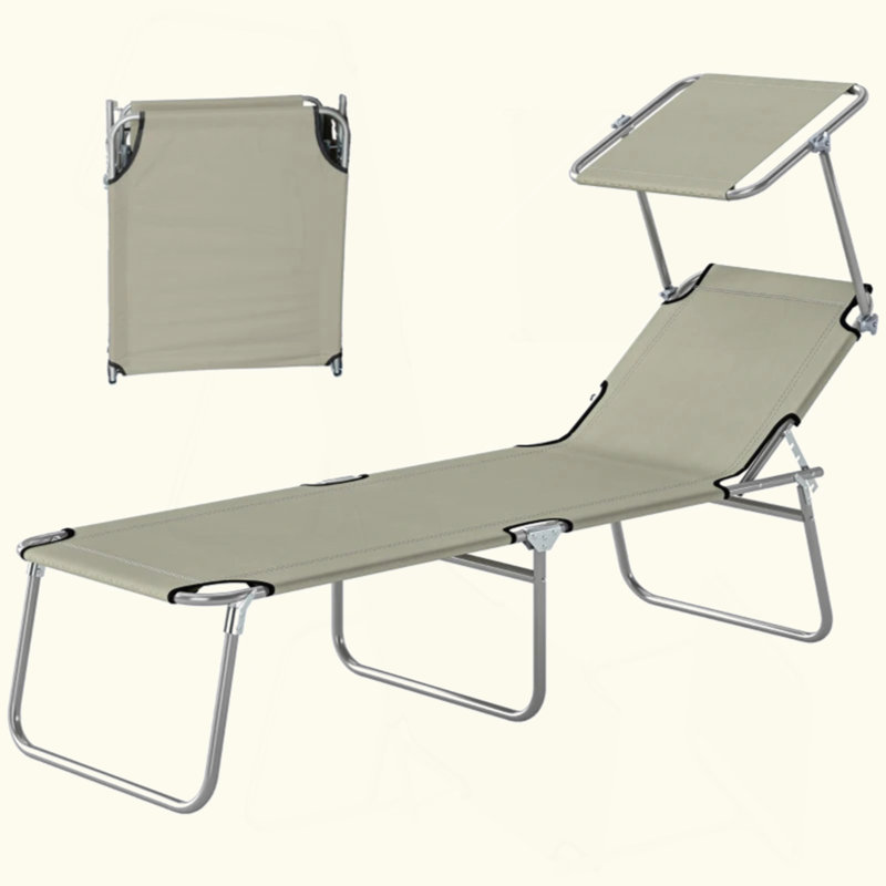 Chaise de bronzage pliante pour patio, chaise longue d'extérieur