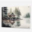 Cottage par le lac I - art mural acrylique de maison de chalet de maison de lac-691669051