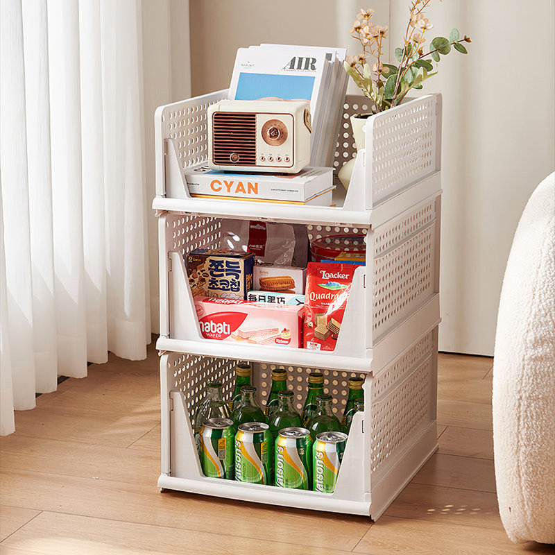 Set of 4 Stackable PP Pull-Out Wardrobe Organiser Drawers