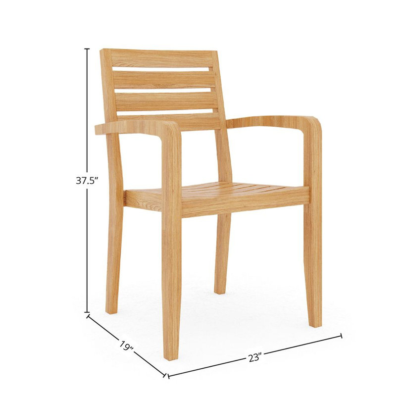 Chaise de salle à manger d'extérieur en bois Lovel