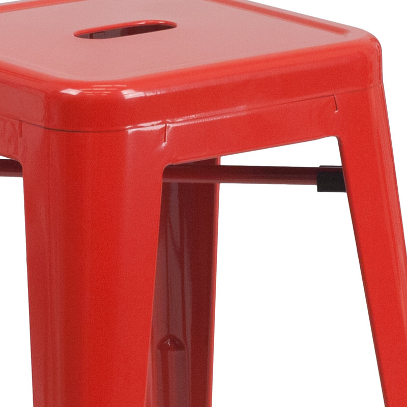 Tabouret Nieva, Rouge, Tabouret de comptoir (siège d’une hauteur de 24, 4