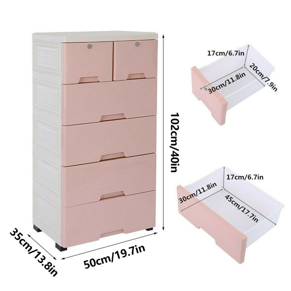 5-Layer Plastic Clothes Drawer Cupboard Stackable Storage Drawers Organizer