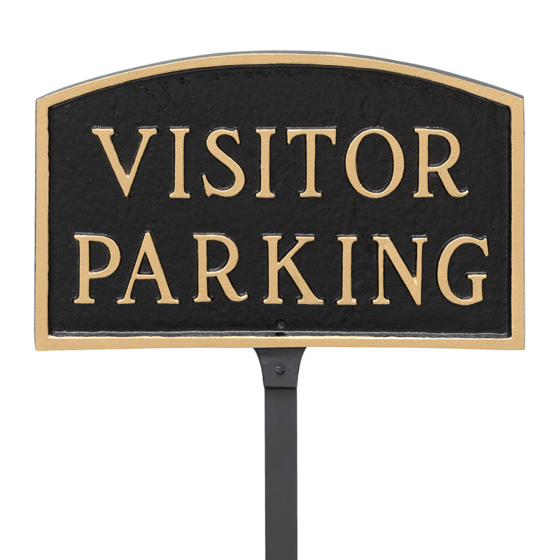 Enseigne standard pour visiteurs, Noir / or, H 5,5 po x l 9 po