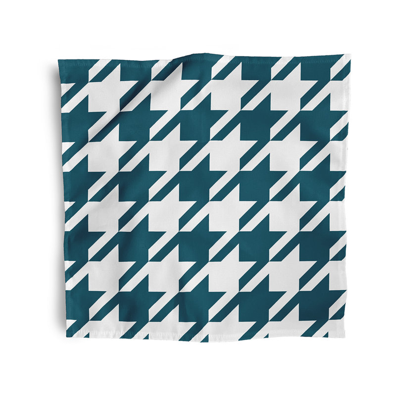 Lakaya Polyester Houndstooth Square Napkin, Teal