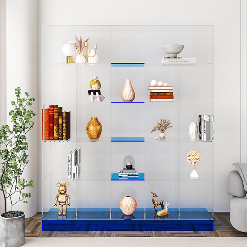 Simple display acrylic bookcase, Blue