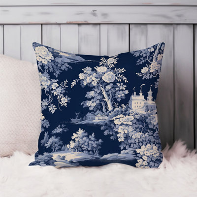 Landscape and Nature French Toile Pattern III French Country Throw Pillow Cover