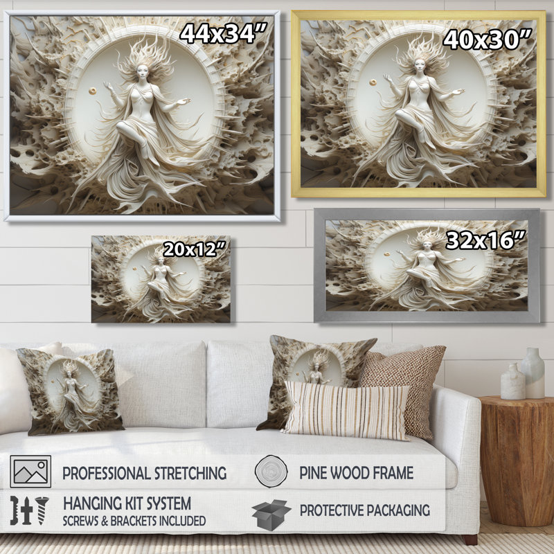 «Indian Mokshas Ethereal Eggshell I», reproduction sur toile, H 30 po x l 40 po, Toile tendue