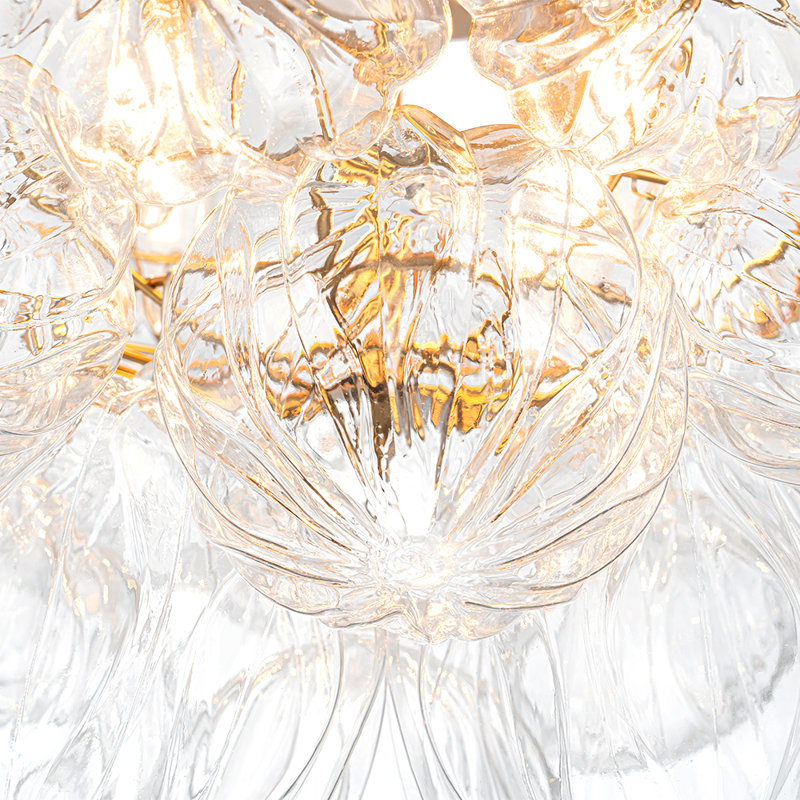 4-light Handcrafted Glass Bubble Semi-flush Mount