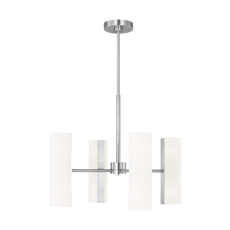 Lustre 8 lumières Capalino, Acier brossé, H 19,625 po x l 24 po x P 24 po