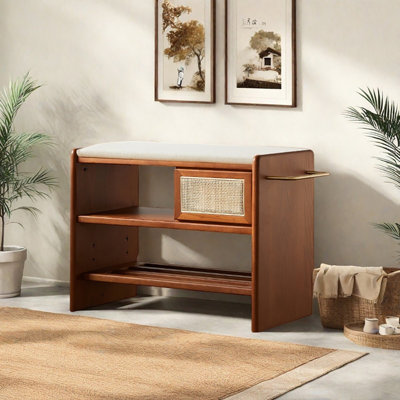 Banc de rangement pour chaussures de style rétro 23,6 po