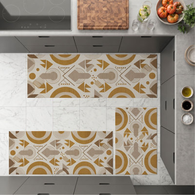 Tapis de cuisine géométriques antidérapants lavables