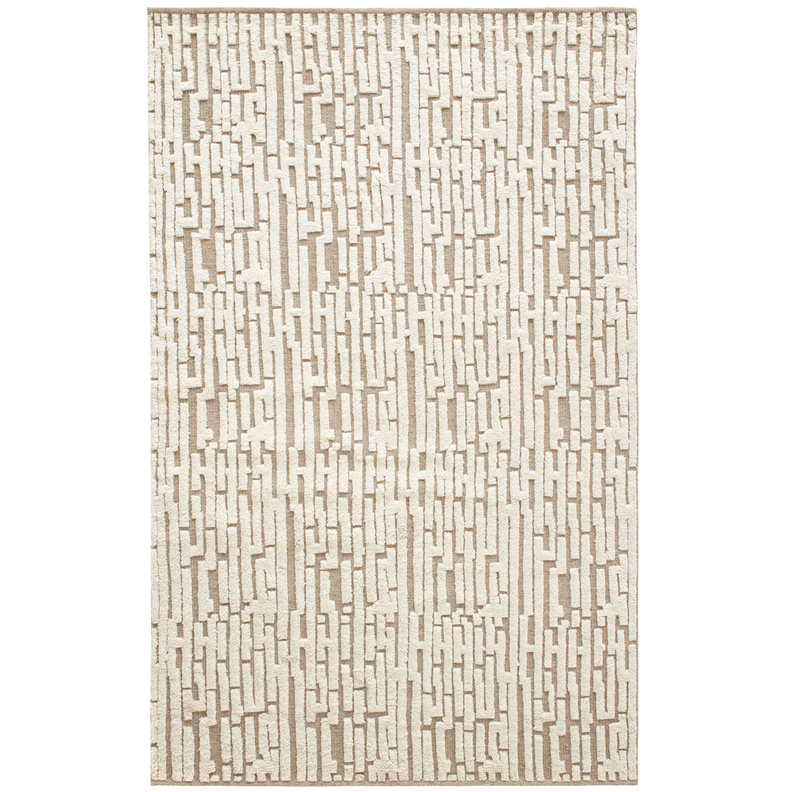 Gates Hand-Knotted Geometric Wool Rug, Runner 2'6" x 8', Natural