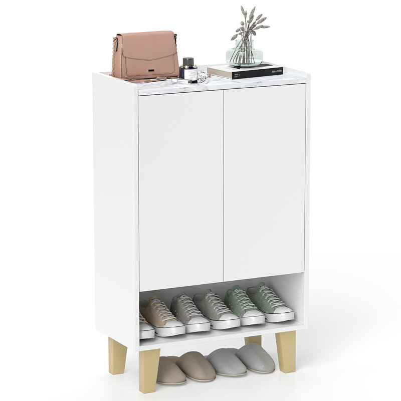 Shoe Storage Cabinet Freestanding Shoe Organizer w/ Anti-tipping Kit Open Shelf