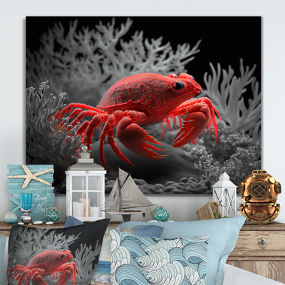 Jamari Red Deepsea Crab en rouge et noir I - reproduction sur toile