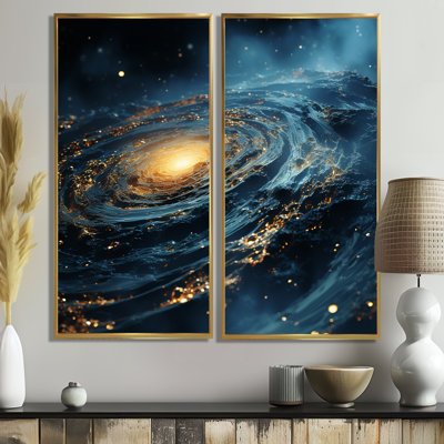 Glorying Galaxy Black Hole - Décoration murale moderne 2 panneaux