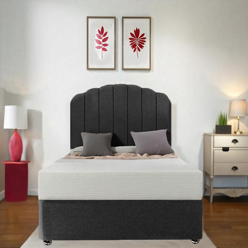 Upholstered Divan Bed with Mattress, Single (3')