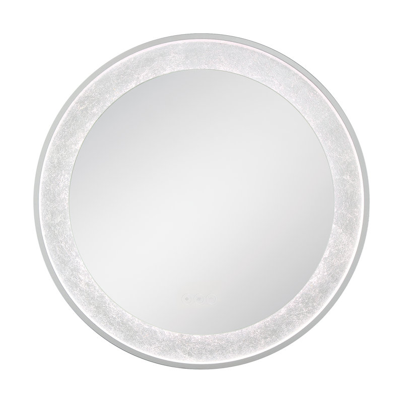 Anya 30" Round LED Mirror, Silver