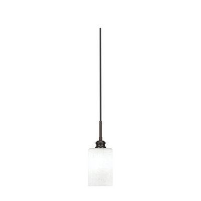 Mini-luminaire suspendu avec cordon Edge et verre carré blanc de 4 po