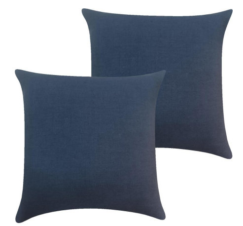 Lanie 7" x 21" Linen Pillow Cover, Navy Blue, null