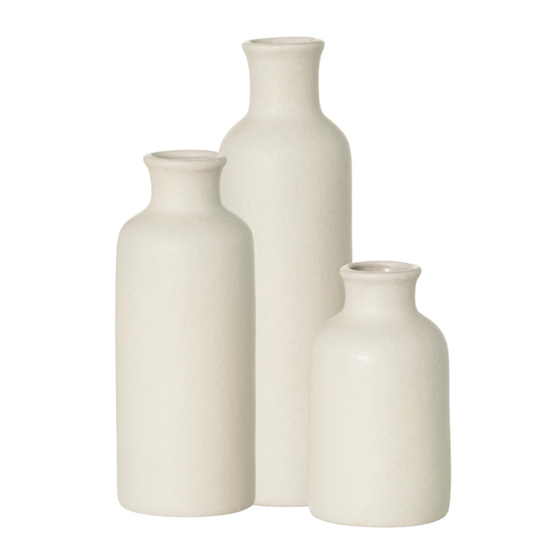Ceramic vase set (3 pieces), Matte White