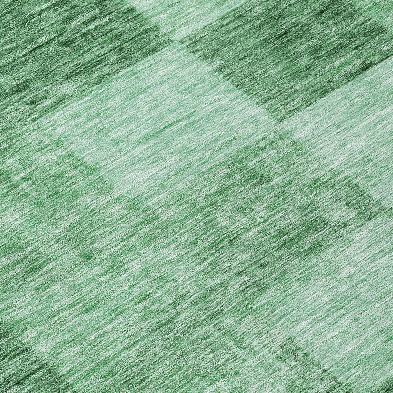 Green Rectangular Synthetic Washable Checkerboard Rug 1'8" x 2'6"
