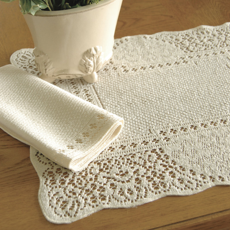 Napperon en coton 19 po Portia, Blanc