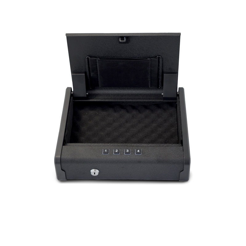 Portable Quick Access Safe, 11.2" x 9.0" x 2.5", Steel, 1 Piece, Security Safe, Matte Black, Secure Storage