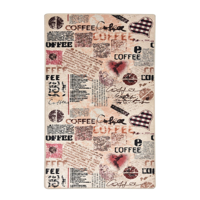 Tapis beige / noir / mauve Ismaeel, Rectangle 4 pi 7 po x 6 pi 3 po