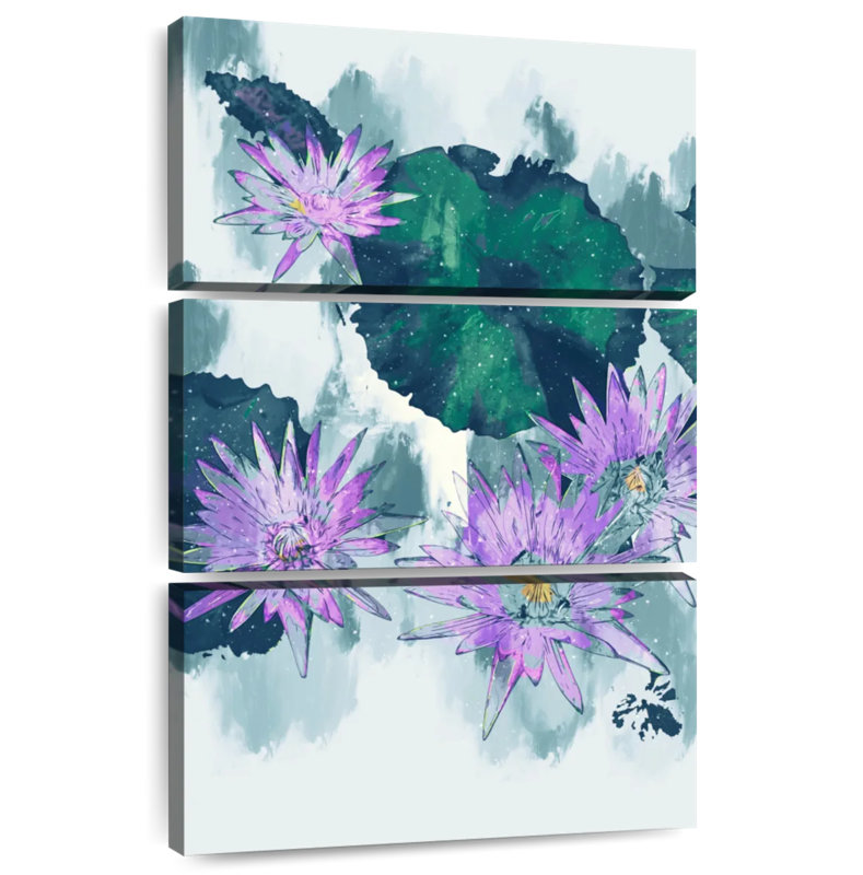 Harnek Abstract Water Lilies, 32" H x 20" W