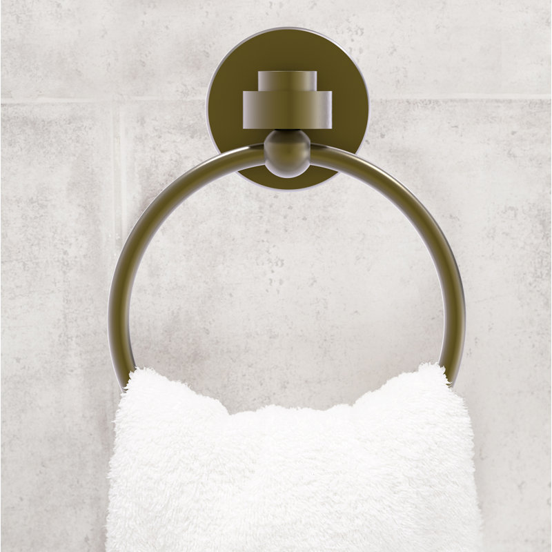 Satellite Orbit One Towel Ring, Antique Brass