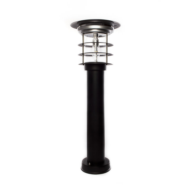 Black Stainless Steel Bollard Solar Light with EZ Anchor, Black
