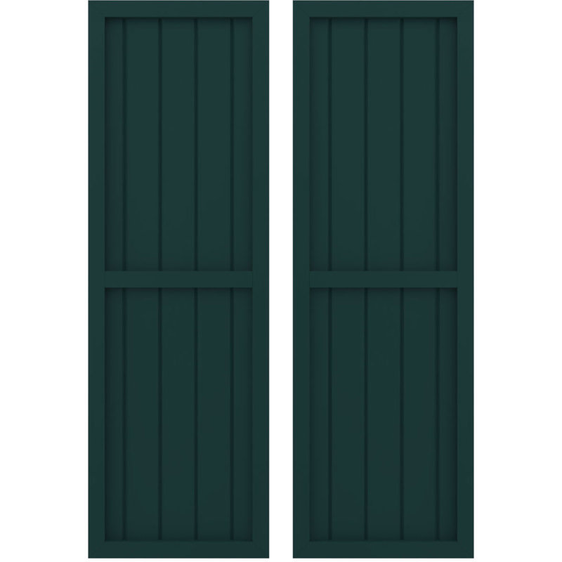 Deux volets à panneaux égaux Americano (par paire), Vert thermique, 45", 17 1/2"