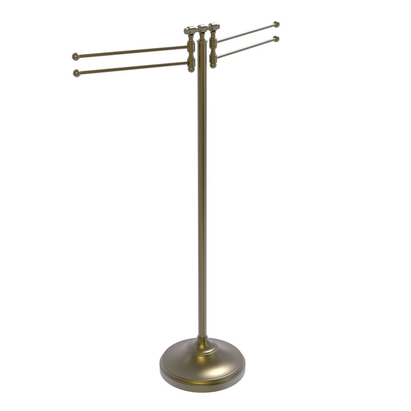 Gober Freestanding Towel Stand, Antique Brass