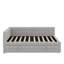 Lit de jour rembourré en L pleine grandeur avec lit gigogne escamotable double et ports USB-1805388079
